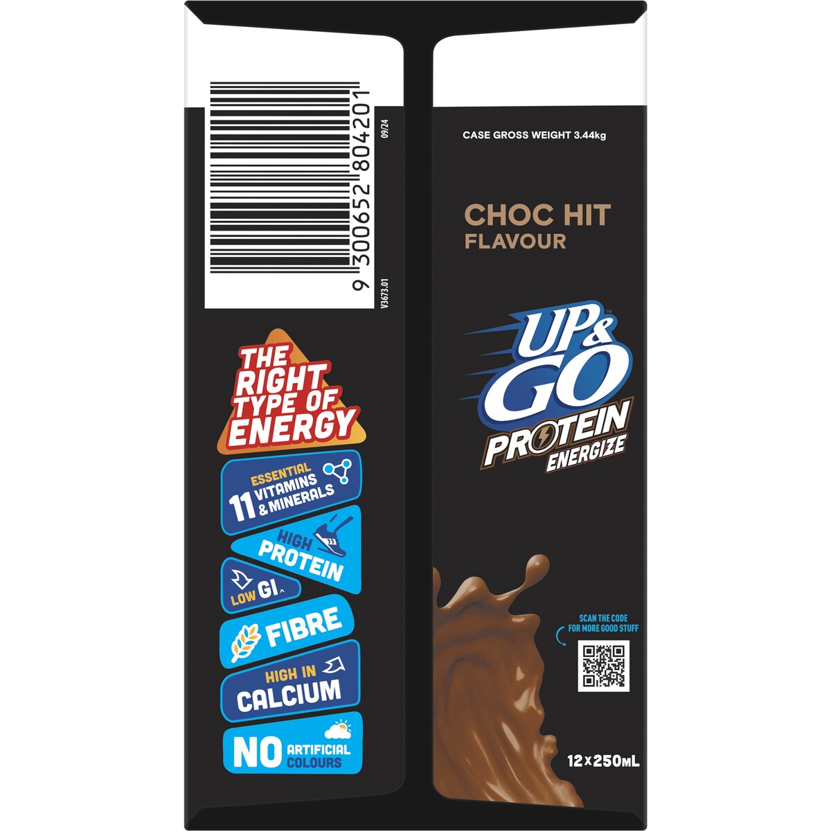 Sanitarium Up&Go Protein Energize Choc 250ml x12 Pack