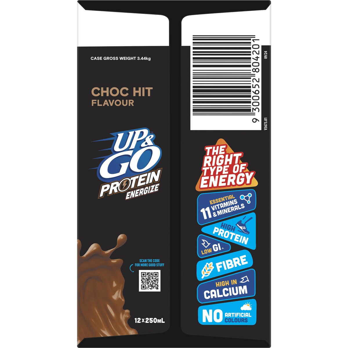 Sanitarium Up&Go Protein Energize Choc 250ml x12 Pack