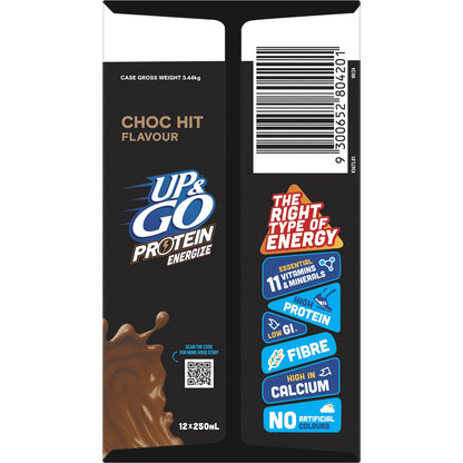 Sanitarium Up&Go Protein Energize Choc 250ml x12 Pack