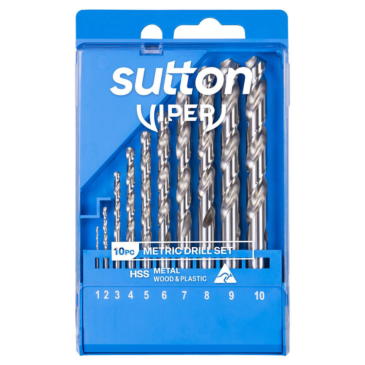 Sutton Tools 1 - 10mm Viper HSS Metric Drill Bit Refill Set - 10 Piece