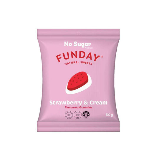 Funday No Sugar Strawberry & Cream Gummy - 50g