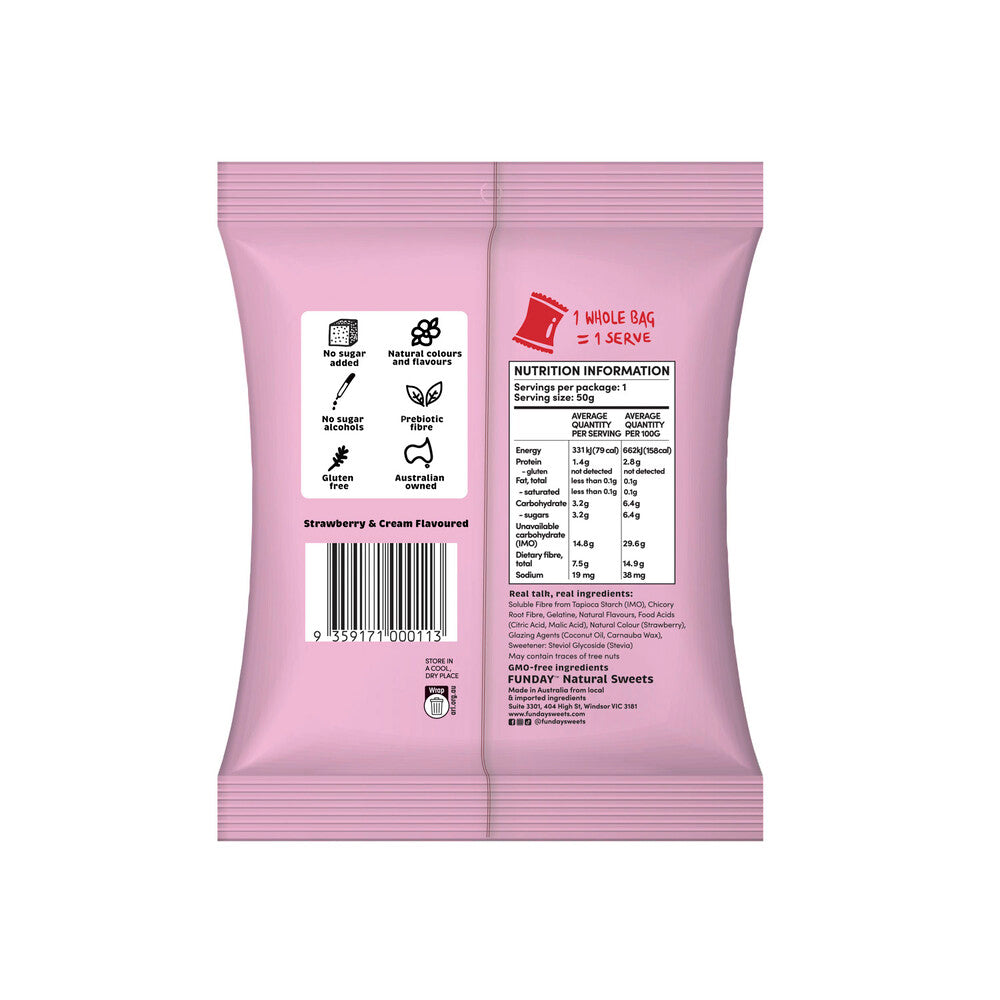 Funday No Sugar Strawberry & Cream Gummy - 50g
