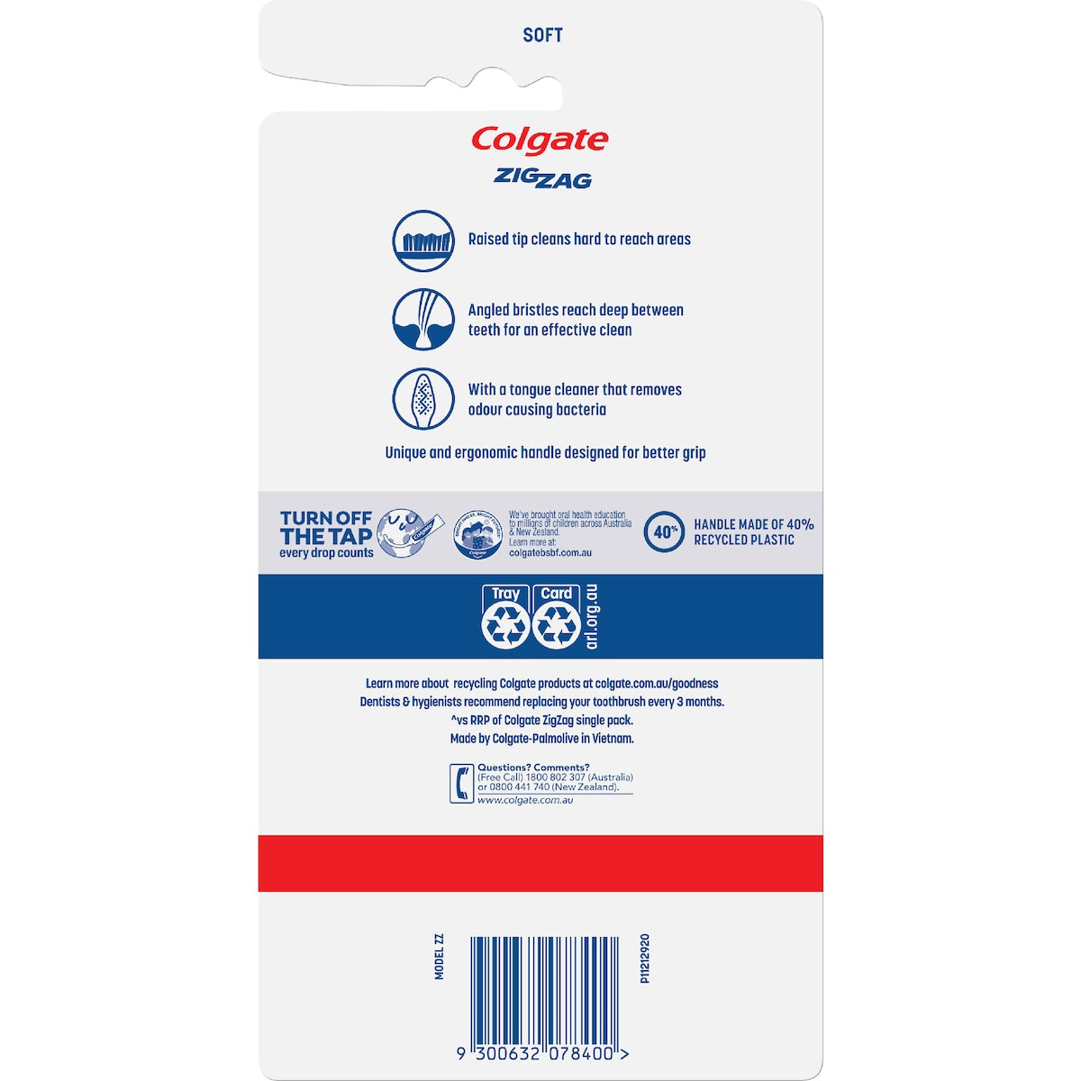 Colgate Toothbrush Zig Zag Soft Daily Clean Value 6 Pack