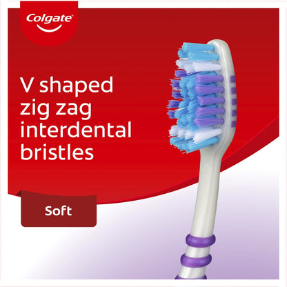Colgate Manual Toothbrush Zig Zag Interdental Clean Soft Value 6 Pack