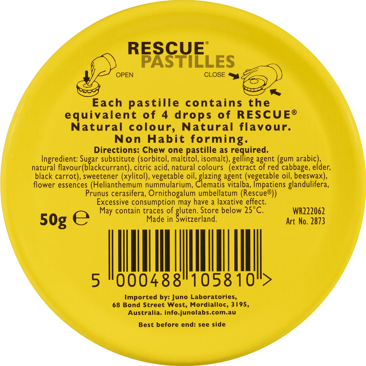 Rescue Remedy Stress Relief Pastilles Blackcurrant 50g