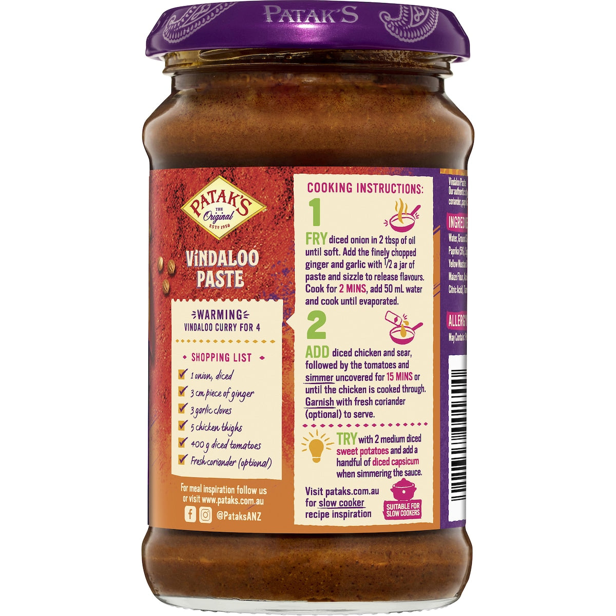 Pataks Paste Curry Vindaloo 283g