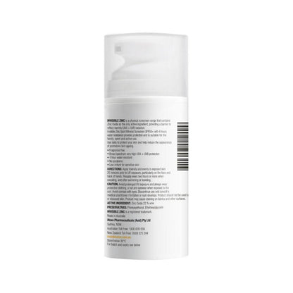 Invisible Zinc 4hr Water Resistant SPF 50+ - 100mL