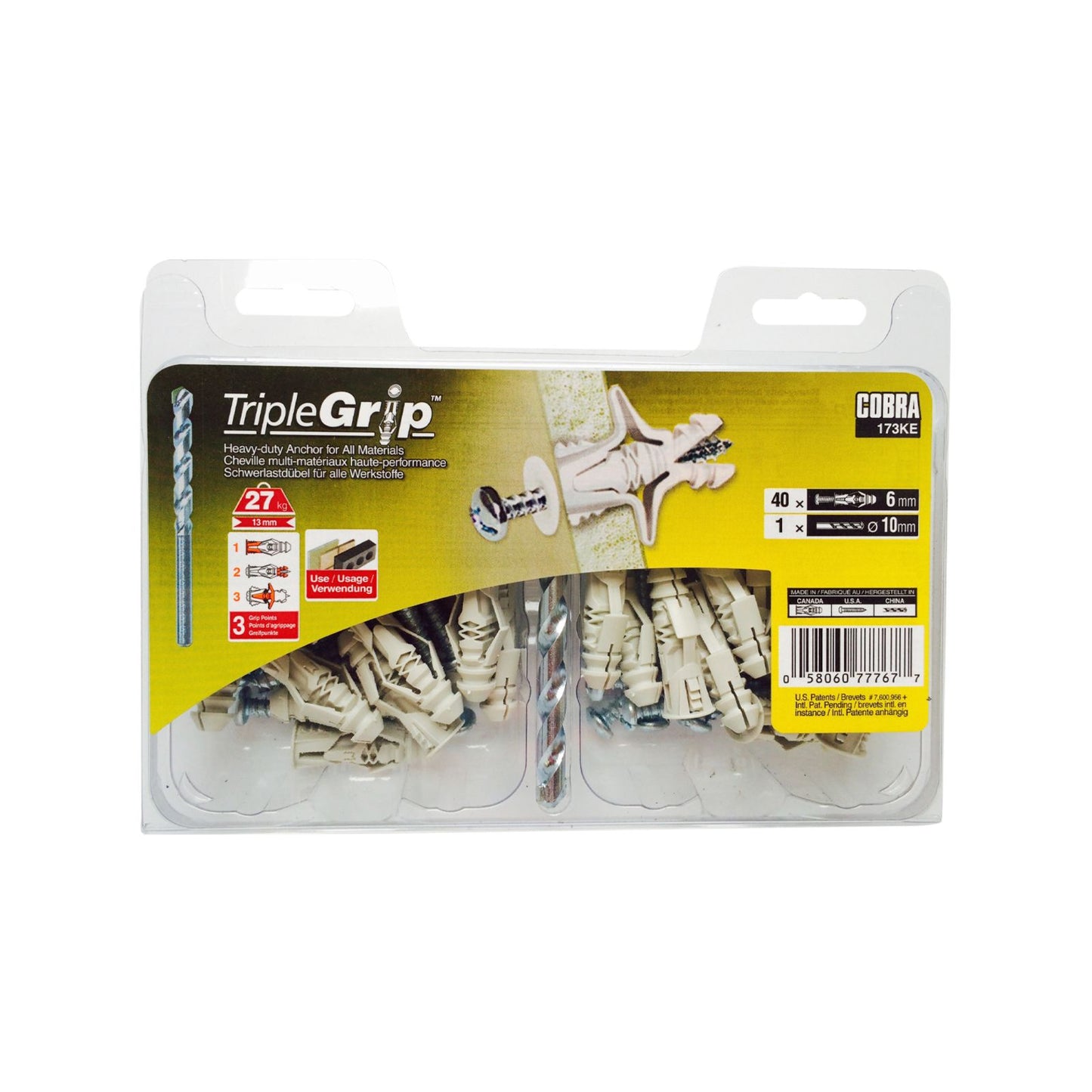 Cobra Triple Grip Anchor Screws - 6mm - 40 Pack