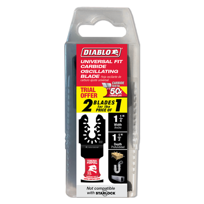 Diablo Amped Carbide Multi Tool Blades - 1-1/4" - 2 Pack