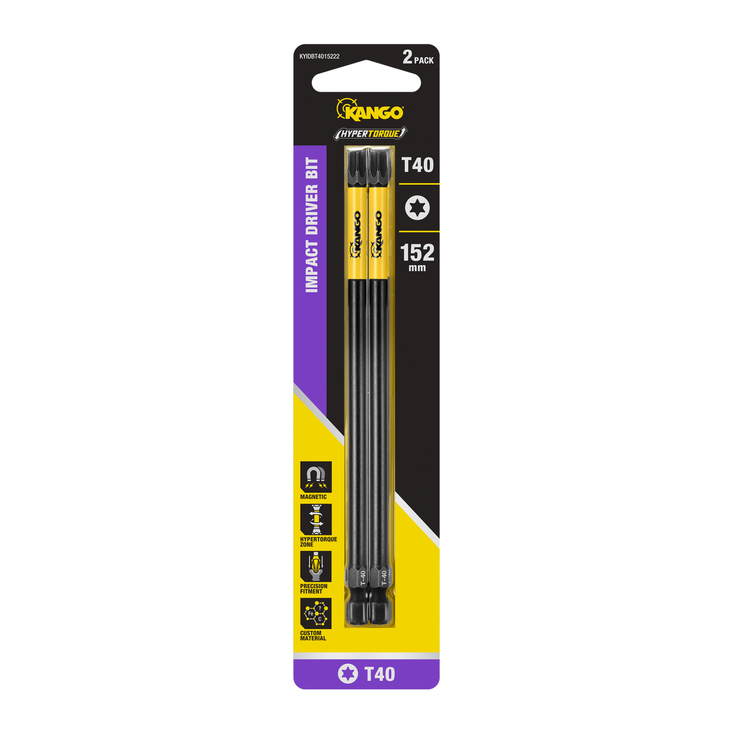 Kango HYPERTORQUE Impact Driver Bits - 152mm TX40 - 2 Pack