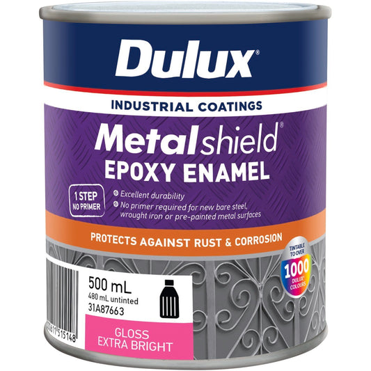 Dulux Metalshield Epoxy Enamel Gloss Paint - 500ml - Extra Bright