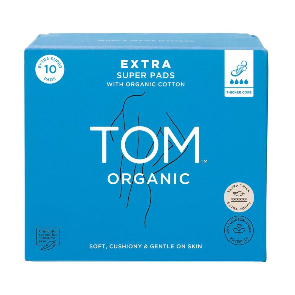 TOM Organic Pads Extra Thick Super - 10 pack