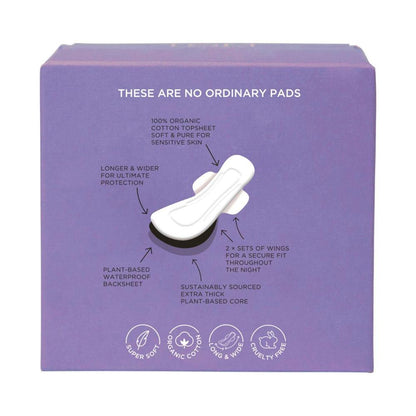 TOM Organic Pads Extra Thick Overnight - 8 pack
