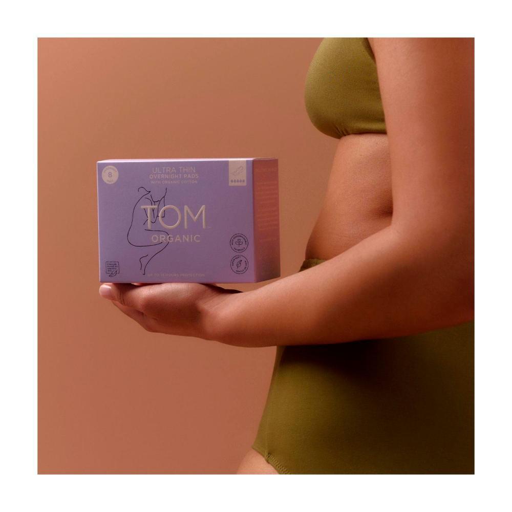 Tom Organic Pads Ultra Thin Overnight - 8 pack