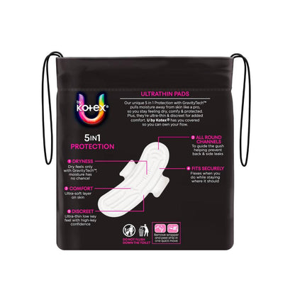 U By Kotex Ultra Thin Pads With Wings Super - 18 pack