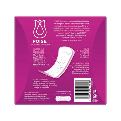 Poise Liners For Bladder Leaks Regular - 52 pack
