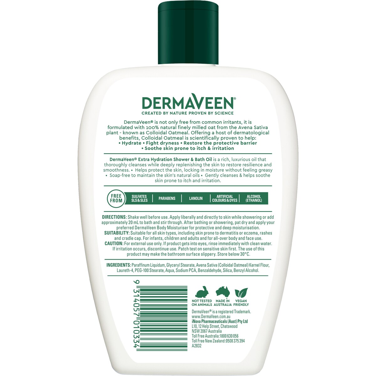 Dermaveen Body Wash Shower And Bath Oil 500ml