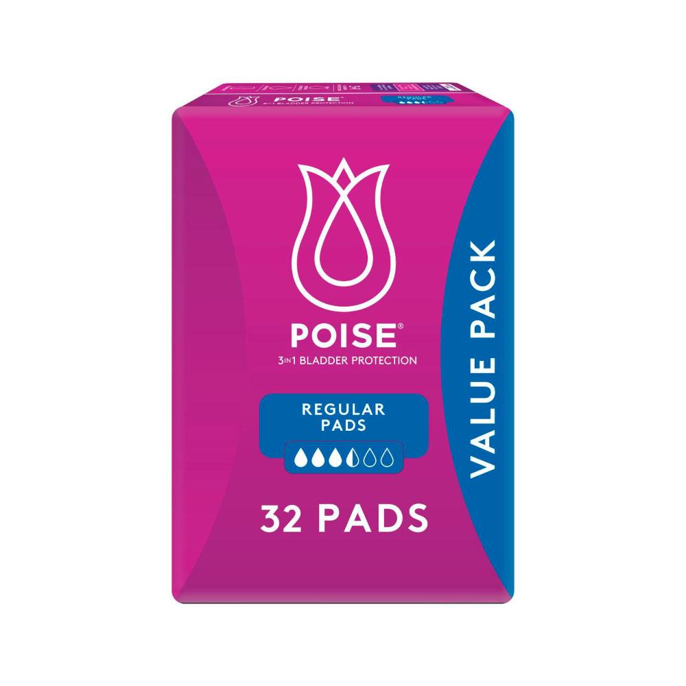 Poise Pads For Bladder Leaks Regular - 32 pack