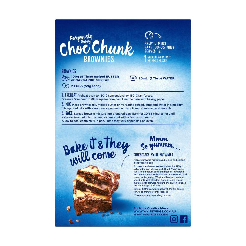 White Wings Choc Chunk Brownie Mix - 475g