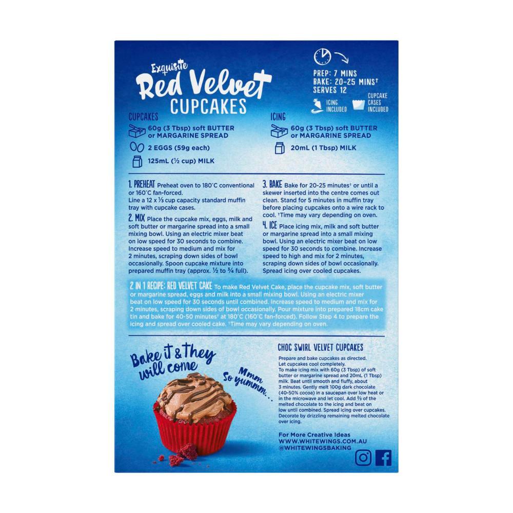 White Wings Red Velvet Cupcake Mix - 365g