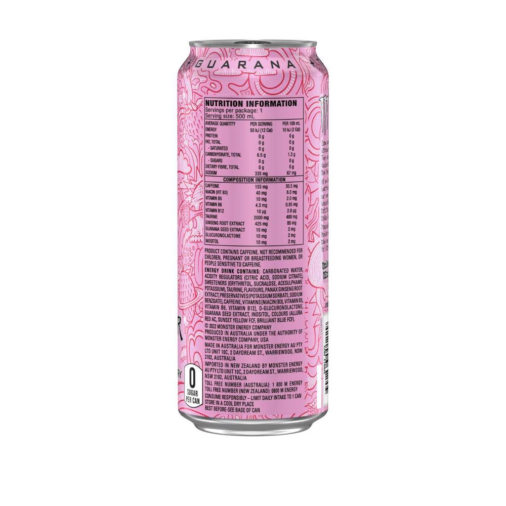 Monster Energy Drink Ultra Strawberry Can - 500mL