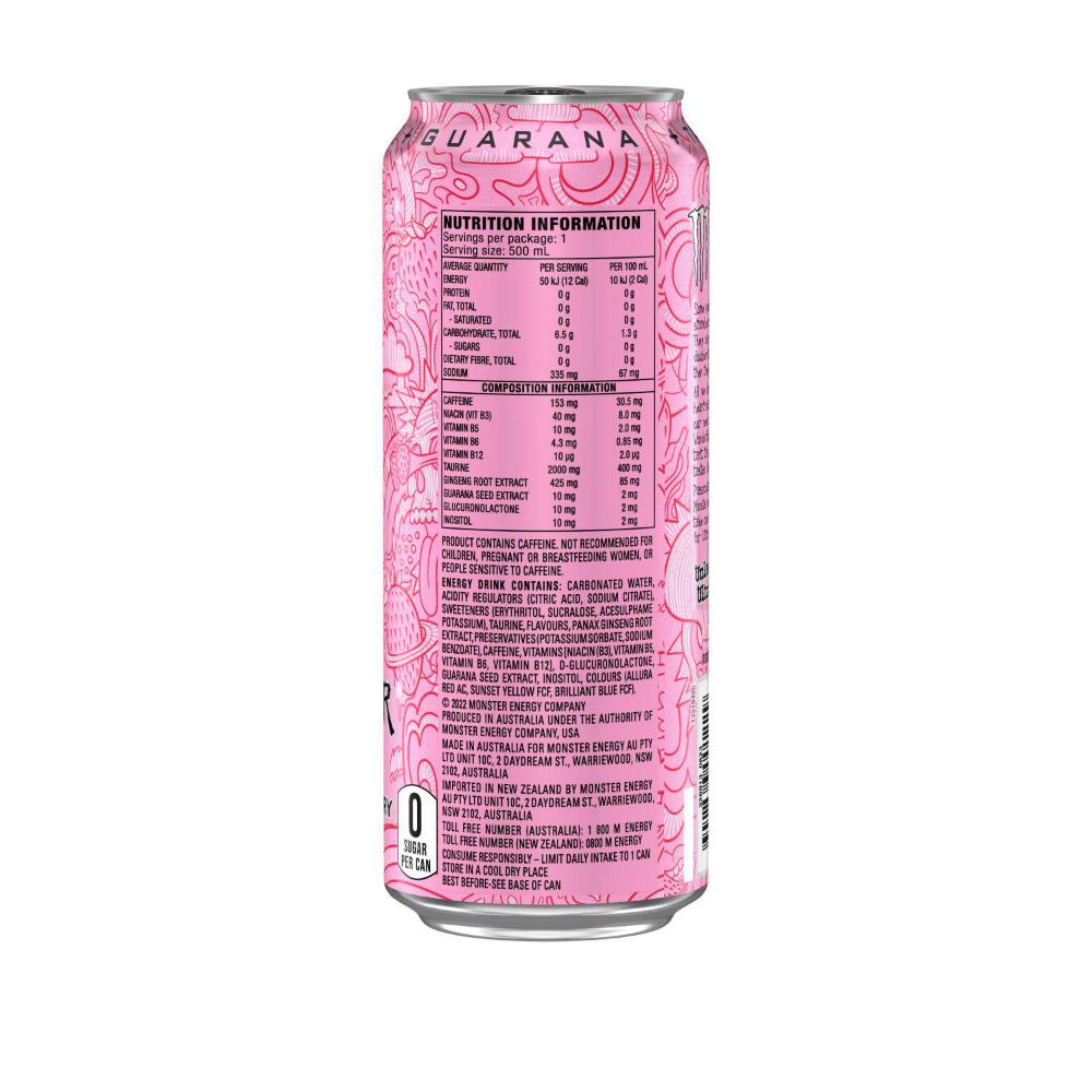Monster Energy Drink Ultra Strawberry Can - 500mL