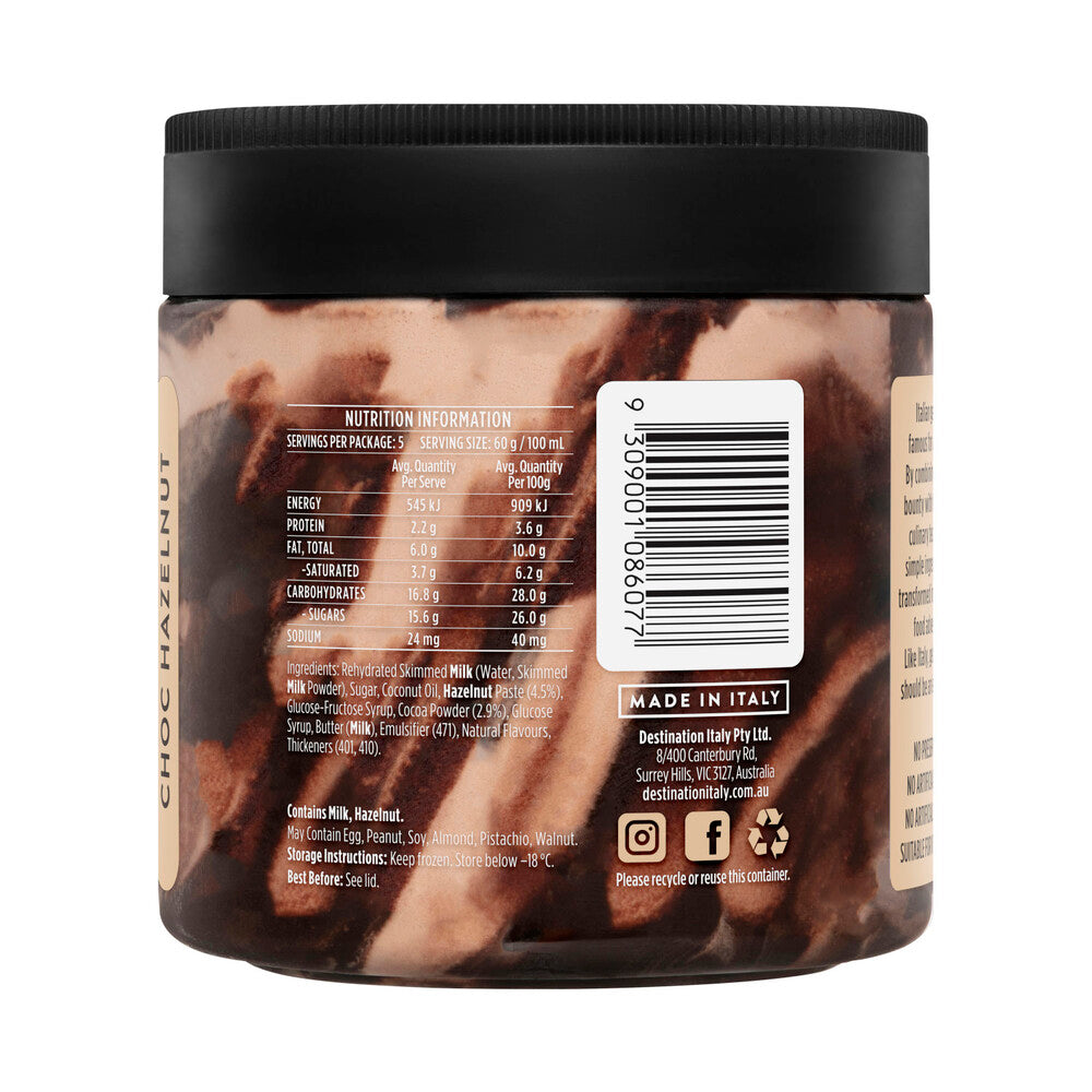 Destination Italy Chocolate Hazelnut Gelato Tub - 500mL