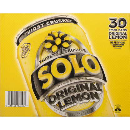 Solo Original Lemon Soft Drink Cans 375ml X 30 Pack