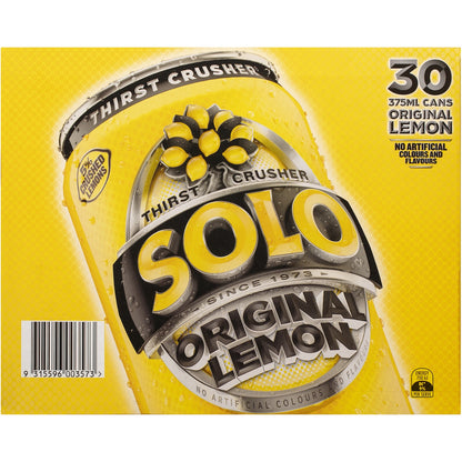 Solo Original Lemon Soft Drink Cans 375ml X 30 Pack