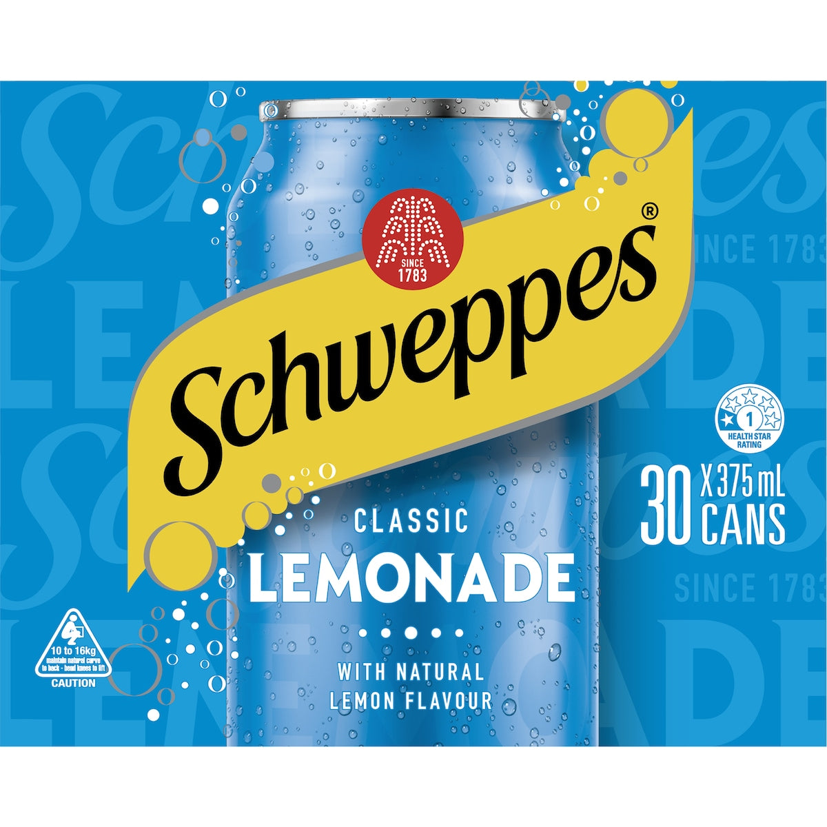 Schweppes Lemonade Soft Drink Cans 375ml X 30 Pack