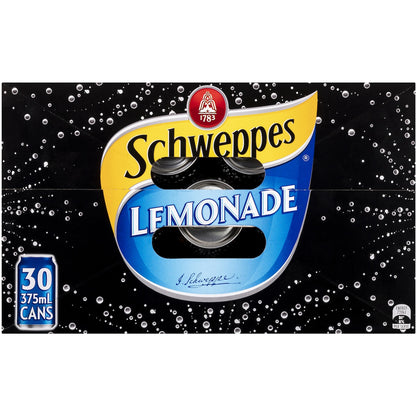 Schweppes Lemonade Soft Drink Cans 375ml X 30 Pack