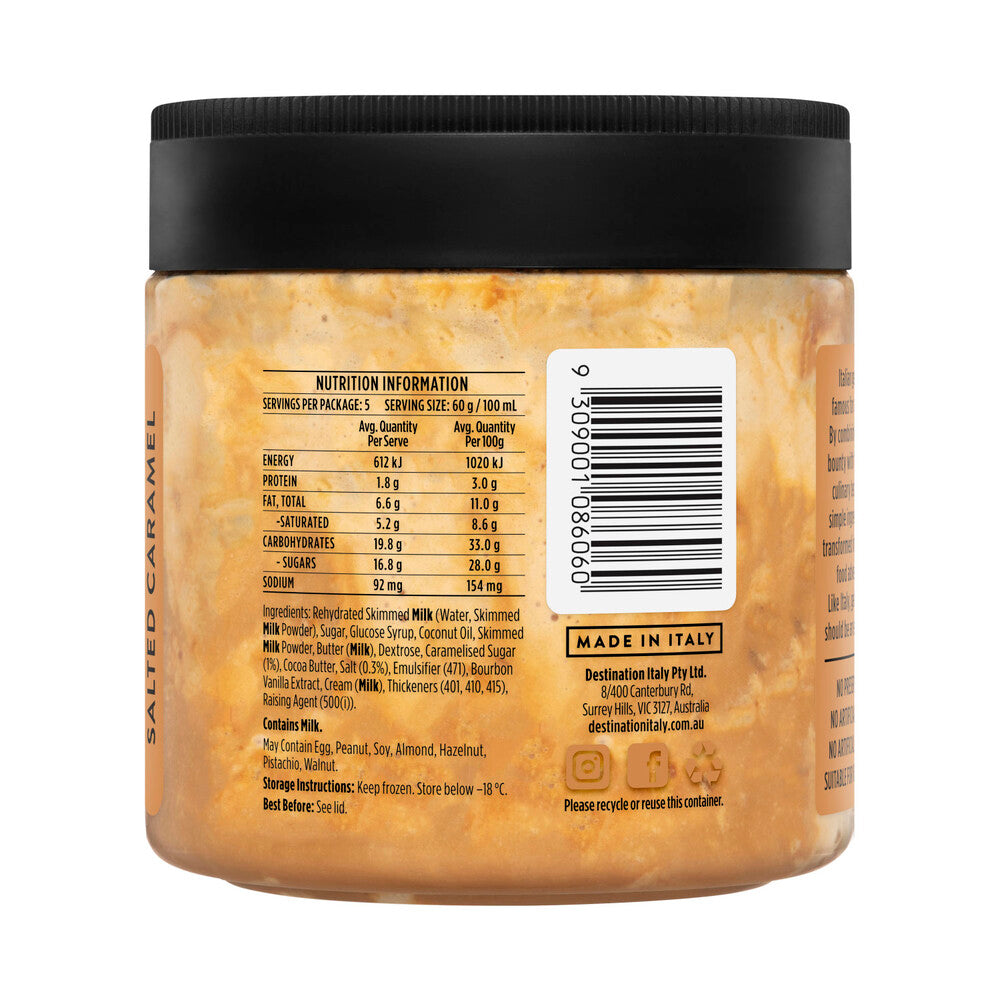 Destination Italy Salted Caramel Gelato Tub - 500mL