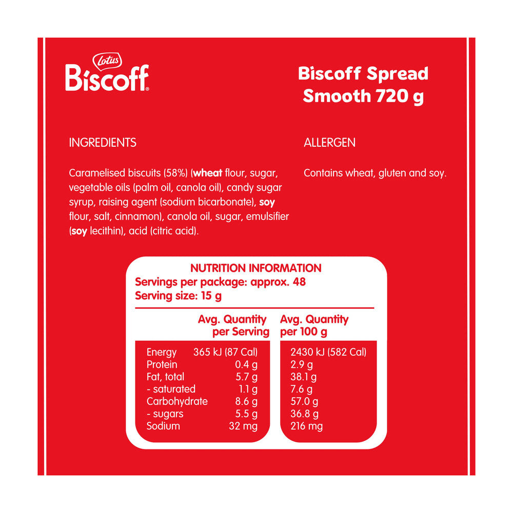 Lotus Biscoff Smooth Spread - 720g