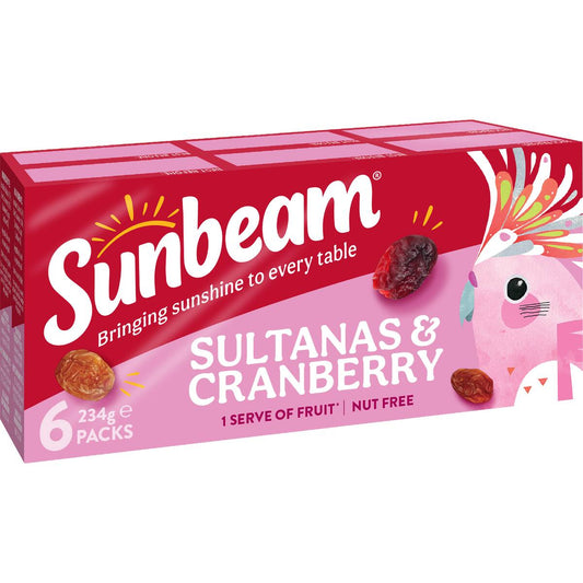 Sunbeam Sultanas & Cranberry 6 Pack