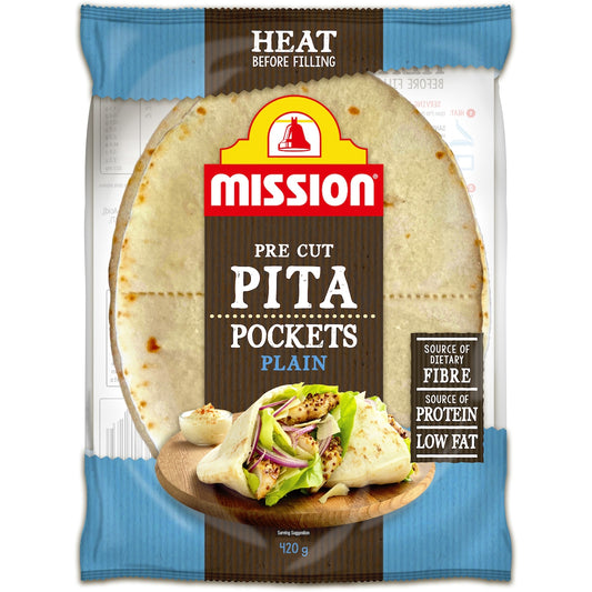 Mission Pita Bread Pockets Plain 420g