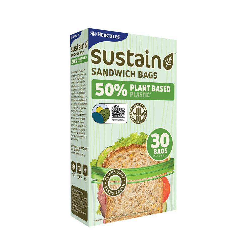 Hercules Sustain Plant Based Sandwich Bags - 30 pack