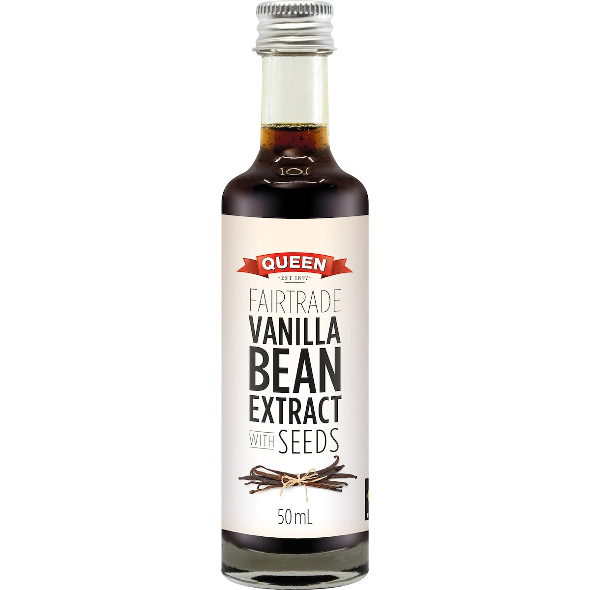 Queen Fairtrade Vanilla Extract With Seeds 50mL