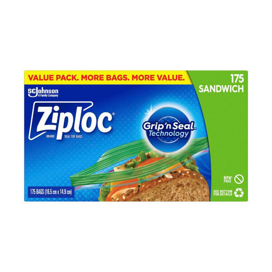 Ziploc Resealable Sandwich Bags - 175 Pack