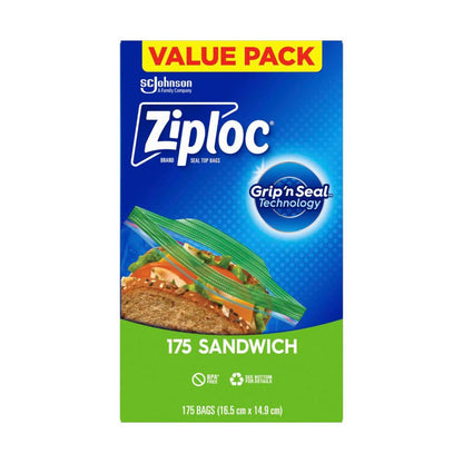 Ziploc Resealable Sandwich Bags - 175 Pack