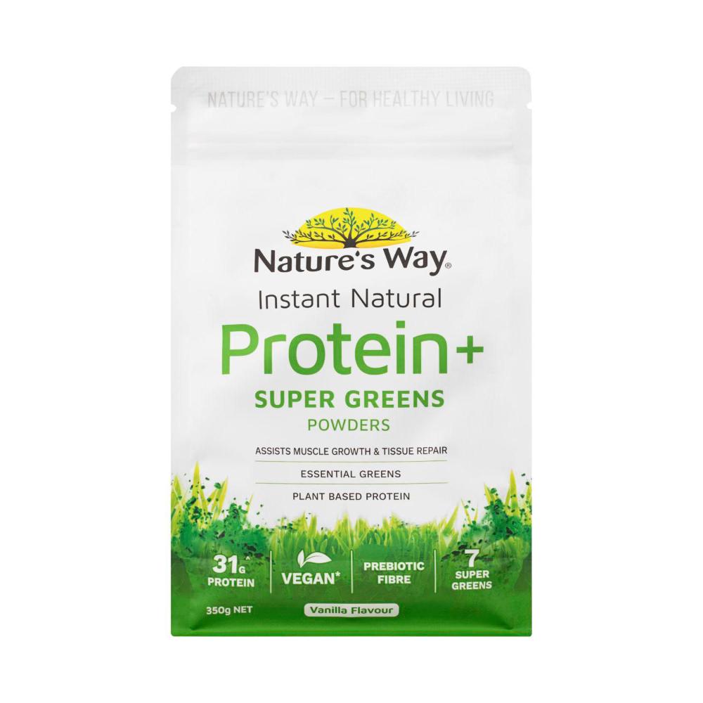 Natures Way Instant Natural Protein+ Greens Vanilla Flavour - 350g