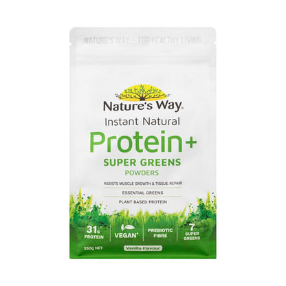 Natures Way Instant Natural Protein+ Greens Vanilla Flavour - 350g