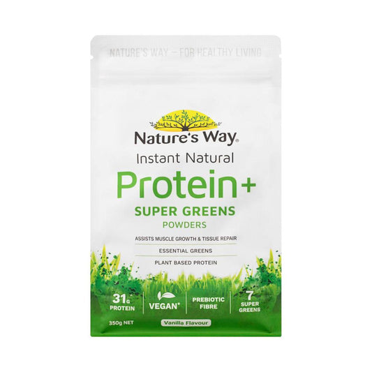 Natures Way Instant Natural Protein+ Greens Vanilla Flavour - 350g