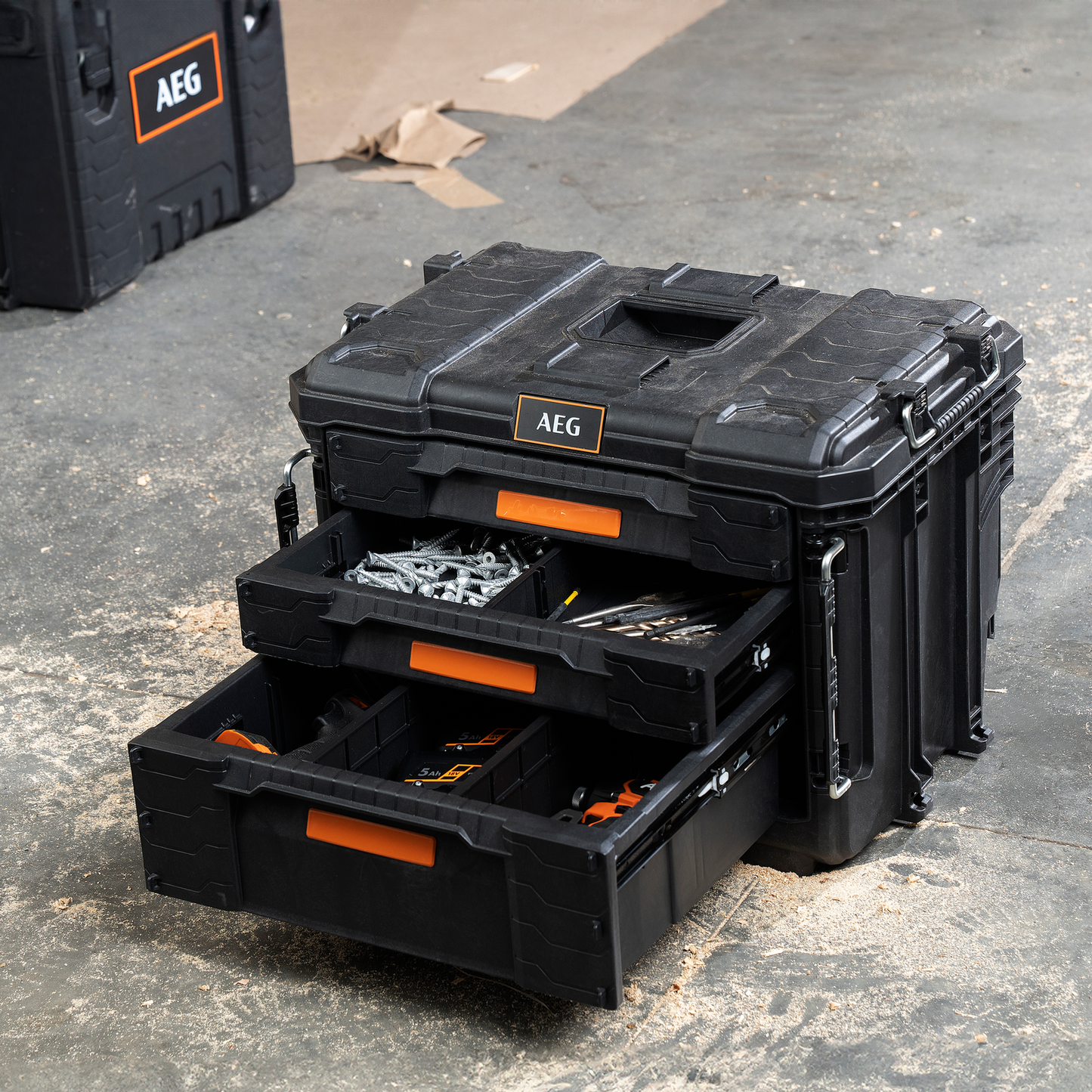 AEG Quickstack 2.0 3-Drawer Toolbox - 385 x 411 x 566mm