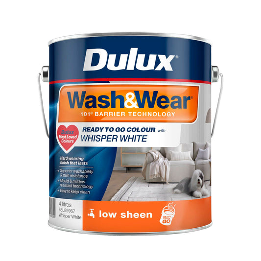 Dulux Whisper White Low Sheen Interior Paint - 4L