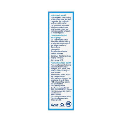 Fess Original Nasal Saline Spray - 30mL