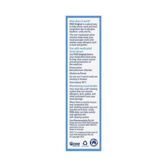 Fess Original Nasal Saline Spray - 30mL