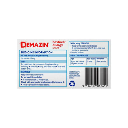 Demazin Hayfever Relief Loratadine - 10 pack