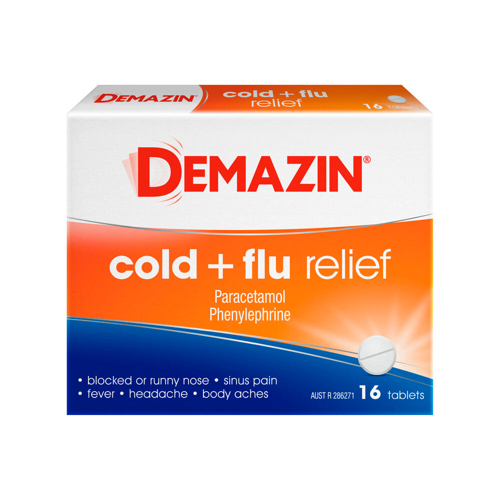 Demazin Cold & Flu Relief Tablets - 16 pack
