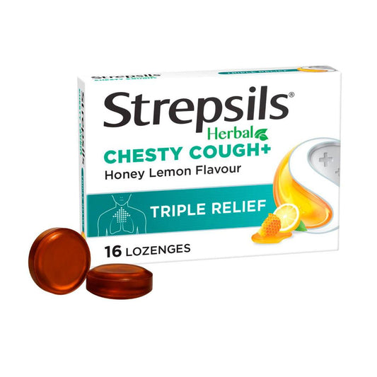 Strepsil Herbal Chesty Cough Lozenge Honey Lemon - 16 pack