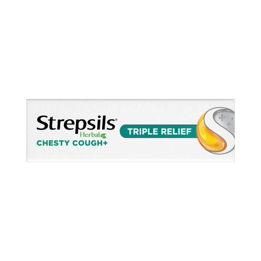 Strepsil Herbal Chesty Cough Lozenge Honey Lemon - 16 pack